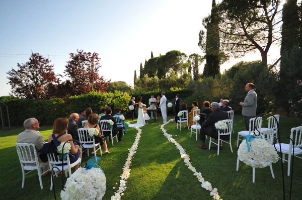 Wedding ceremony with lovely flowers